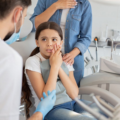 A child with a toothache