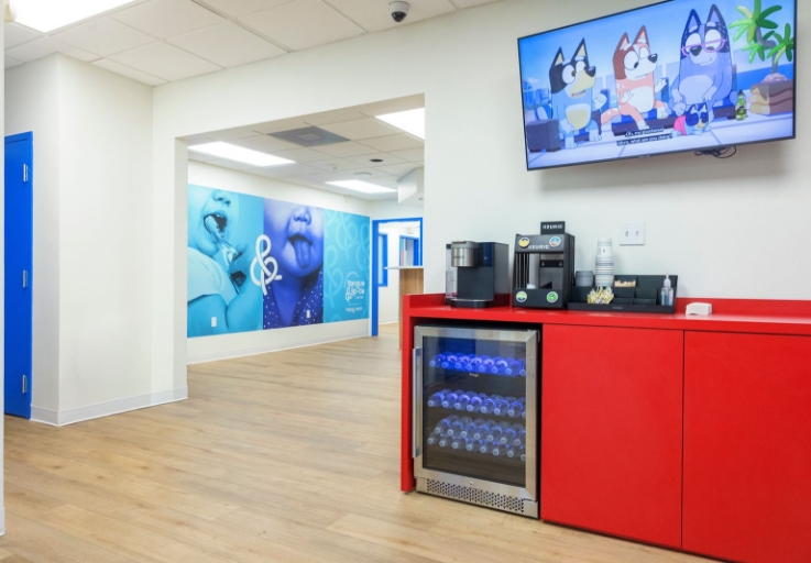 Hallway to dental treatment rooms