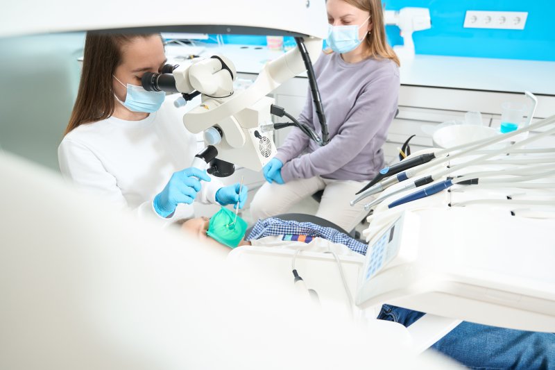 child undergoing pulp therapy